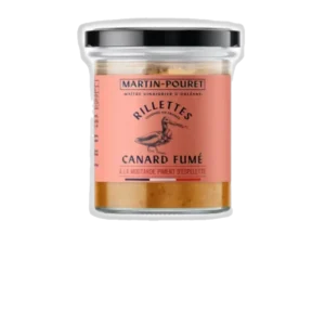RILLETTES DE CANARD FUME A LA MOUTARDE PIMENT D'ESPELETTE 150 GR