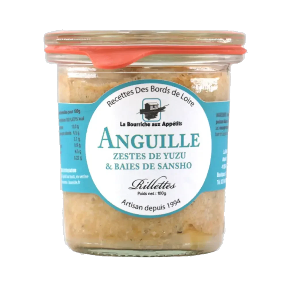 RILLETTES D'ANGUILLE AUX ZESTE DE YUZU ET BAIE DE SANSHO 100 GR