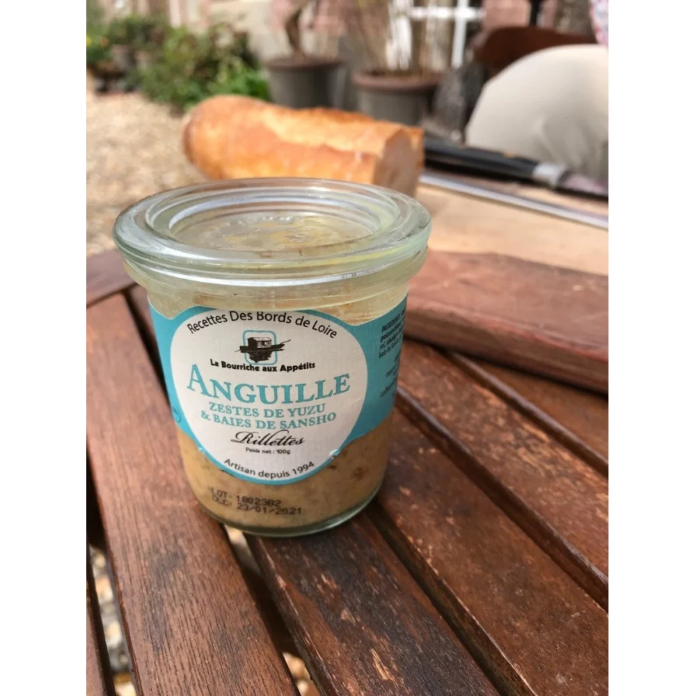 RILLETTES D'ANGUILLE AUX ZESTE DE YUZU ET BAIE DE SANSHO 100 GR – Image 2