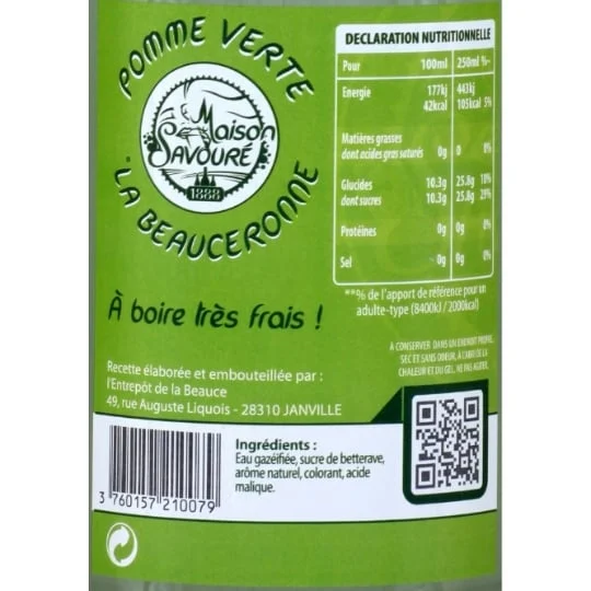 LIMONADE ARTISANALE POMME VERTE LA BEAUCERONNE 75 CL – Image 2