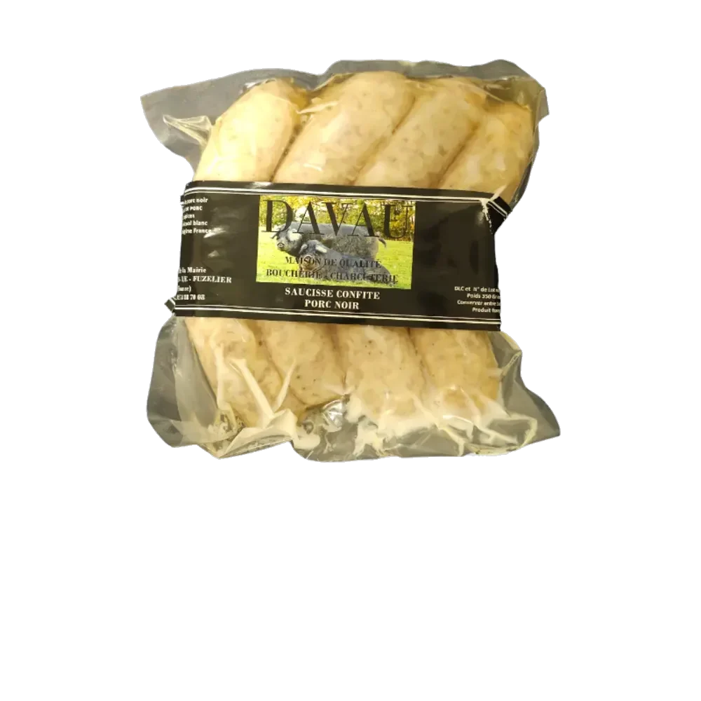 DAVAU 4 SAUCISSES PORC NOIR CONFITES
